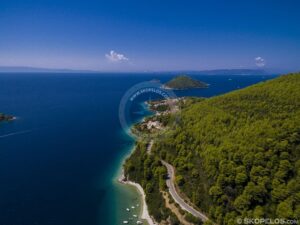 Skopelos Villages Beaches Panormos Aerial Photo