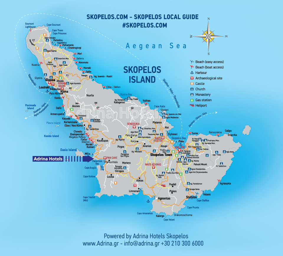 Skopelos Map Skopelos Map