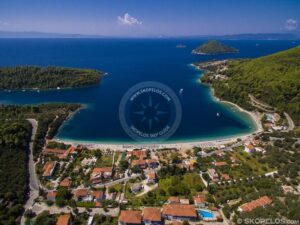 Skopelos Villages Beaches Panormos Aerial Photo